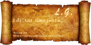 Létai Gabriella névjegykártya